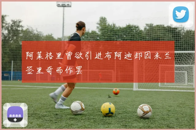 阿莱格里曾欲引进布阿迪却因米兰签里奇而作罢