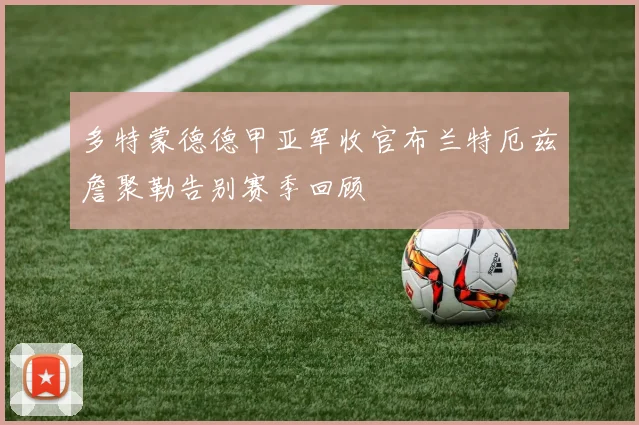多特蒙德德甲亚军收官布兰特厄兹詹聚勒告别赛季回顾